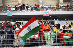 Indian fans and flags