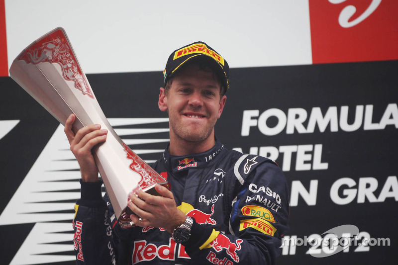 Race winner Sebastian Vettel, Red Bull Racing celebrates