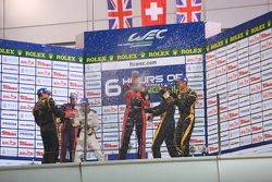 LMP1 private teams podium: winner Andrea Belicchi, Harold Primat, Cong Fu Chen, second place David Brabham, Karun Chandhok, Peter Dumbreck, third place Nick Leventis, Danny Watts, Jonny Kane