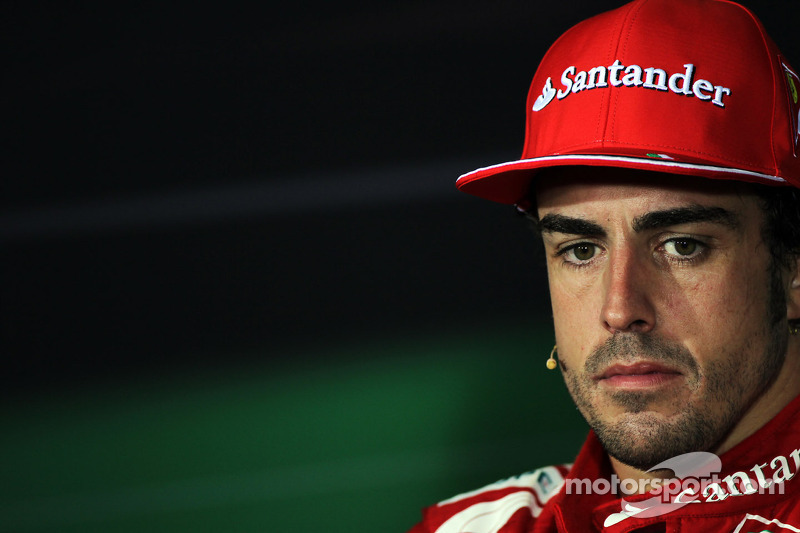 Second placed Fernando Alonso, Ferrari in the FIA Press Conference