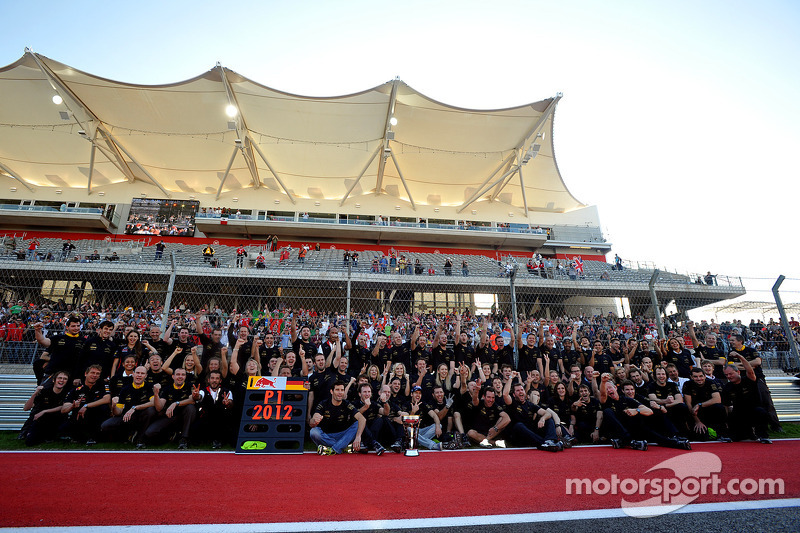 The Red Bull Racing team celebrate the constructors championship