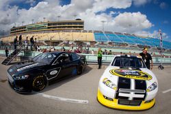 The new 2013 Ford Fusion generation 6 Sprint Cup car with the current generation 5 car