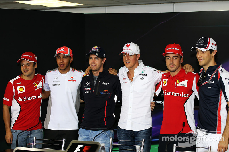 The FIA Press Conference, Felipe Massa, Ferrari; Lewis Hamilton, McLaren; Sebastian Vettel, Red Bull