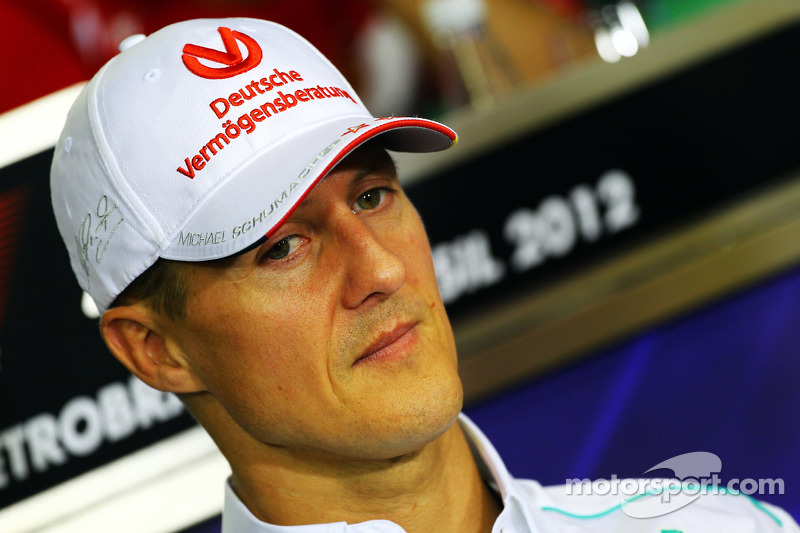Michael Schumacher in der Pressekonferenz