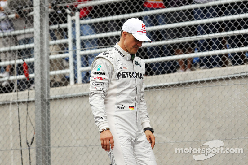 Michael Schumacher, Mercedes AMG F1, en el desfile de pilotos.