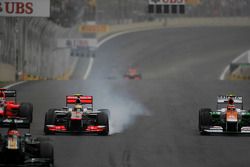 Lewis Hamilton, McLaren Mercedes and Nico Hulkenberg, Sahara Force India Formula One Team