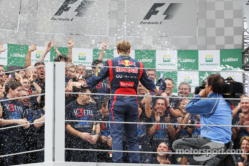 Sebastian Vettel, Red Bull Racing celebrates his World Championship with the team