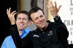 Matt Kenseth and Carl Edwards during the newlywed game