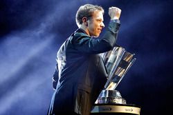 Brad Keselowski celebrates his championship