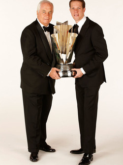 2012 champion Brad Keselowski with team owner Roger Penske
