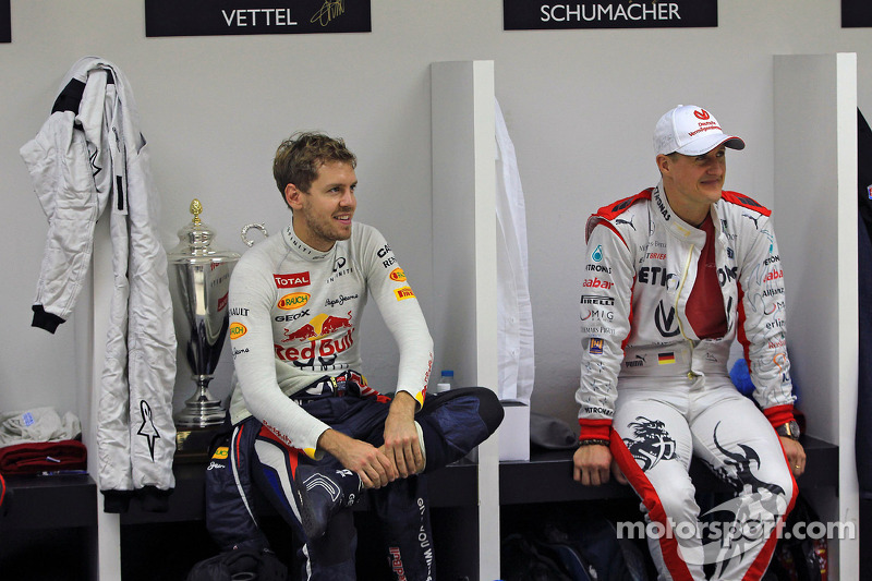 Sebastian Vettel and Michael Schumacher