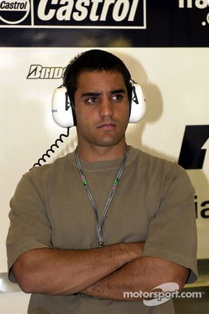 Juan Pablo Montoya dans le garage Williams