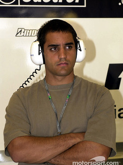 Juan Pablo Montoya dans le garage Williams
