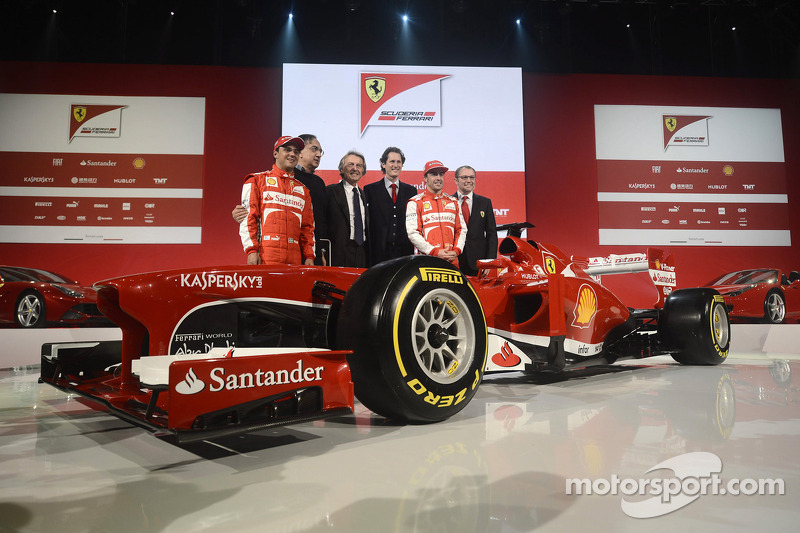 Felipe Massa, Sergio Marchionne, Luca di Montezemolo, John Elkann, Fernando Alonso ve Stefano Domeni