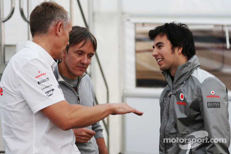 Martin Whitmarsh, McLaren Chief Executive Officer with Adrian Fernandez, and Sergio Perez, McLaren