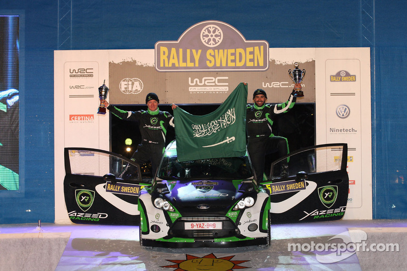 Podium: Yazeed Al Rajhi and Mathieu Baumel, Ford Fiesta S2000