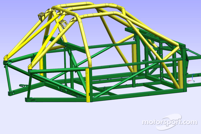 Dessin de la structure de sécuriét de la Wayne Taylor Racing Corvette DP