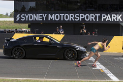 Australian runner Michelle Jenneke races Jeremy Clarkson