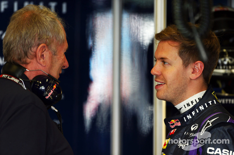 Dr. Helmut Marko, consultor da Red Bull Racing, com Sebastian Vettel, Red Bull Racing