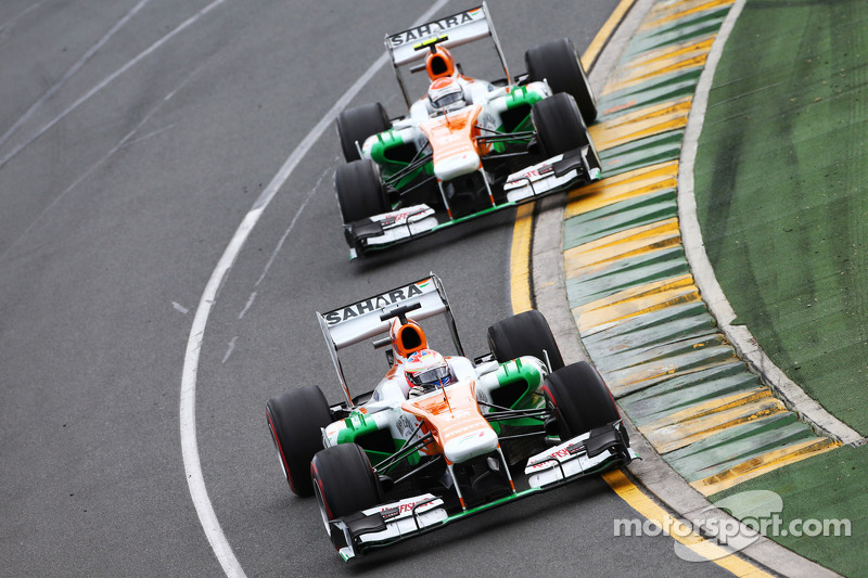 Paul di Resta, Sahara Force India VJM06 lidera parceiro Adrian Sutil, Sahara Force India VJM06