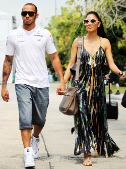 Lewis Hamilton, Mercedes AMG F1 with his girlfriend Nicole Scherzinger, Singer