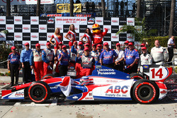 Victory circle: race winner Takuma Sato, A.J. Foyt Enterprises Honda