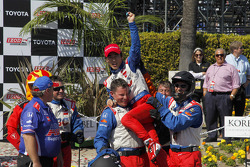 Victory circle: race winner Takuma Sato, A.J. Foyt Enterprises Honda