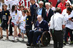 Frank Williams, Williams Team Owner pushed by Maria De Villota, at a FIA Safe Roads display with F1 