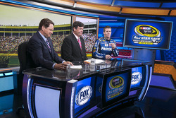 Carl Edwards on the set of Fox Sports during the rain delay