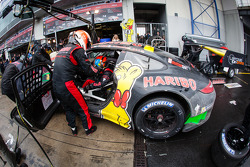 Pit stop for #8 Haribo Racing Team Porsche 911 GT3 R (SP9): Richard Westbrook, Emmanuel Collard, Mike Stursberg, Hans Guido Riegel