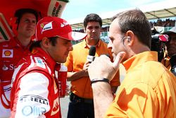 Rubens Barrichello with Felipe Massa Ferrari on the grid 