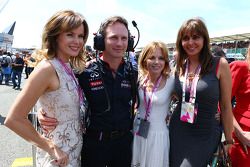 Christian Horner Red Bull Racing Team Principal with Amanda Holden, Geri Halliwell Singer and Carol Vordermann on the grid
