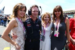 Christian Horner Red Bull Racing Team Principal with Amanda Holden, Geri Halliwell Singer and Carol Vordermann on the grid 