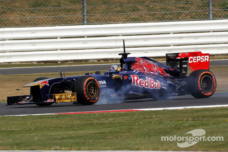 Carlos Sainz Jr., Scuderia Toro Rosso STR8 Test Driver locks up under braking