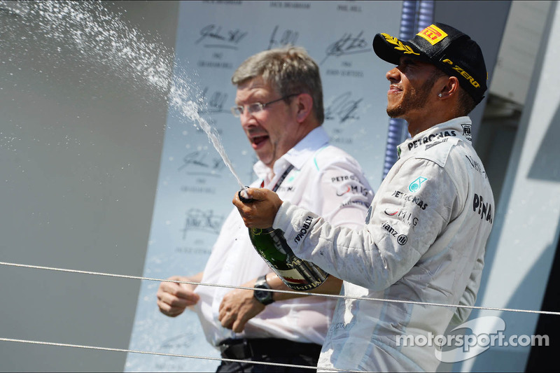 First win with Mercedes in the 2013 Hungarian Grand Prix
