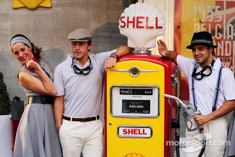 Fernando Alonso, Ferrari and Felipe Massa, Ferrari at the Back In Time with Shell event