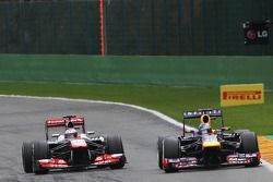 Jenson Button, McLaren e Sebastian Vettel, Red Bull Racing