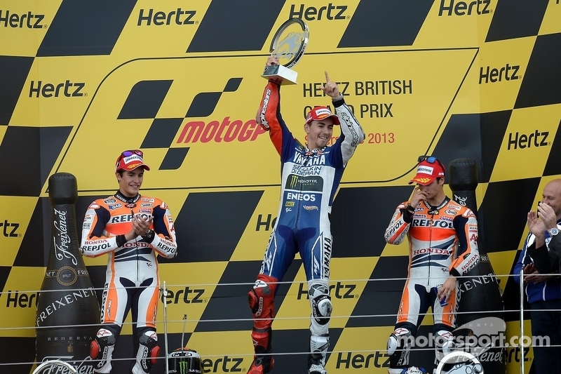 Podium: Sieger Jorge Lorenzo, 2. Marc Marquez, 3. Dani Pedrosa