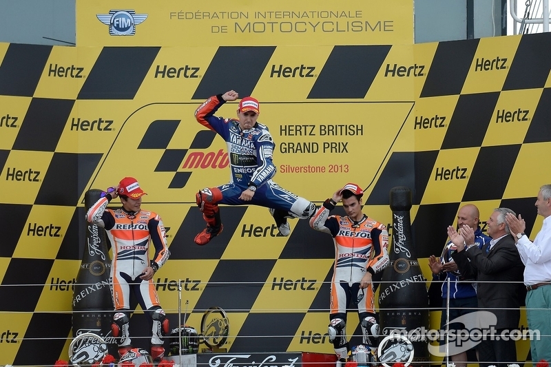 Podio: 1º Jorge Lorenzo, 2º Marc Márquez, 3º Dani Pedrosa