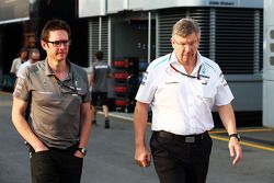 (L to R): Andrew Shovlin, Mercedes AMG F1 Engineer with Ross Brawn, Mercedes AMG F1 Team Principal
