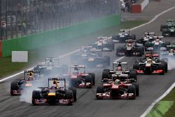 Start of the race, Sebastian Vettel, Red Bull Racing