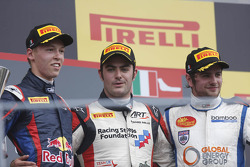 Race winner Jack Harvey, second place Daniil Kvyat, third place Lewis Williamson