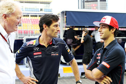 Ron Walker, Chairman do Australian GP Corporation com Mark Webber, Red Bull Racing e Daniel Ricciardo, Scuderia Toro Rosso