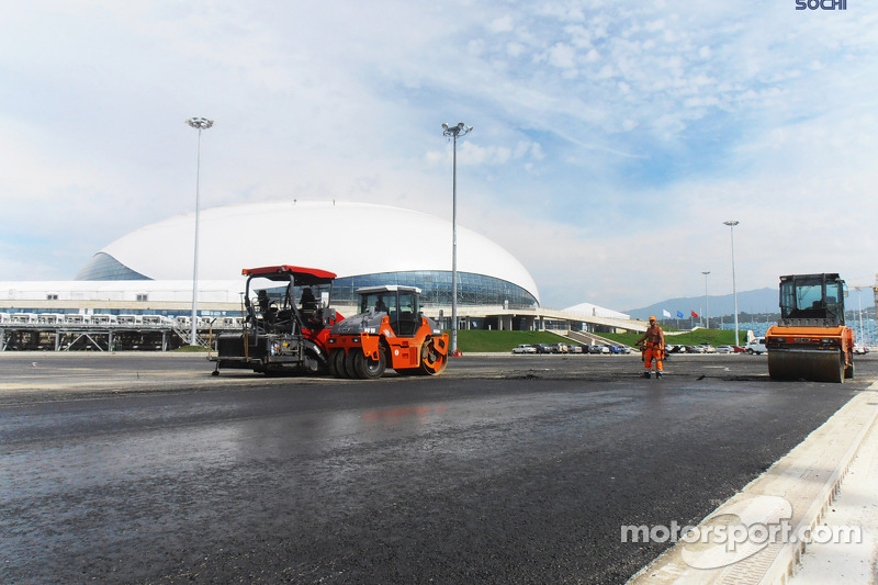 Construction continues on the Sochi circuit in preparation to host a 2014 Grand Prix