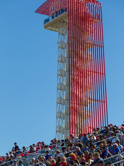 Tower and fans watch the ALMS race Circuit of the Americas