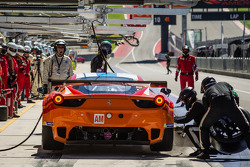 Pit stop for #81 8 Star Motorsports Ferrari 458 Italia: Enzo Potolicchio, Rui Aguas, Matteo Malucelli