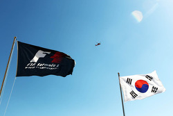 F1 and Korea flags