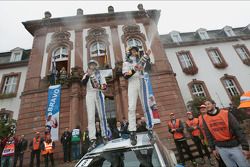 Rally winners Sébastien Ogier and Julien Ingrassia, Volkswagen Polo WRC, Volkswagen Motorsport