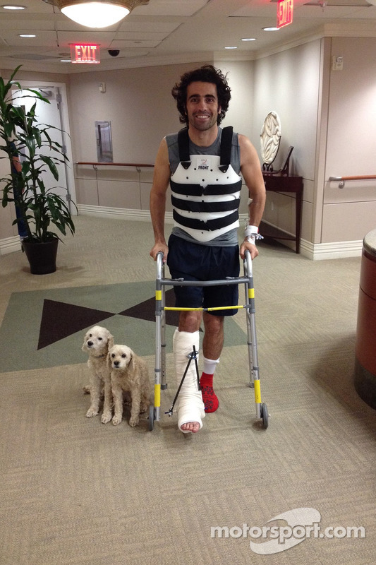 Dario Franchitti leaves the hospital