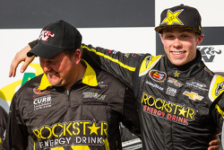 Race winner and NASCAR K&N East Series 2013 champion Dylan Kwasniewski celebrates